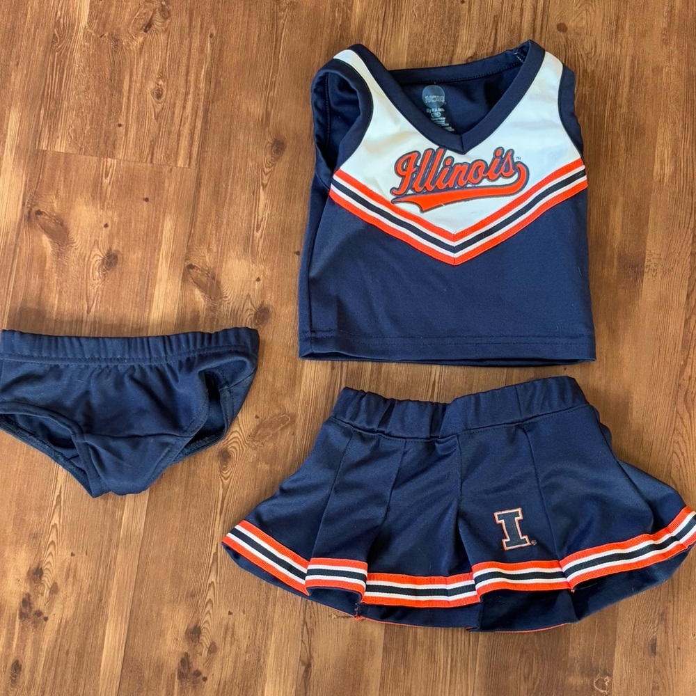Illinois Cheerleader Outfit - Navy and Orange